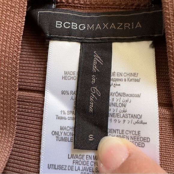 BCBGMAXAZRIA Josey Bandage Zip Up Brown Skirt SMALL - Picture 12 of 13